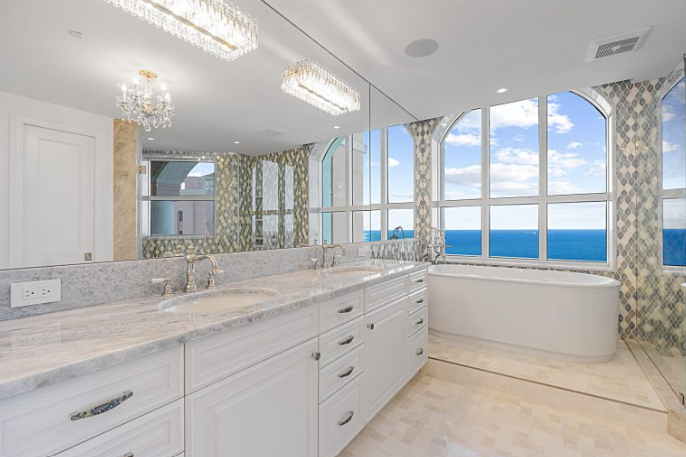 Oceanfront Penthouse Bathroom Renovation — after renovation