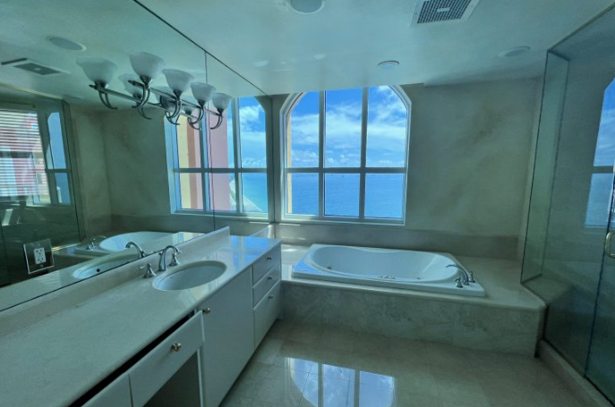 Oceanfront Penthouse Bathroom Renovation — before renovation